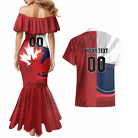 Custom Rugby France And Canada Couples Matching Mermaid Dress and Hawaiian Shirt Le XV de France Vs Canucks