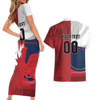 Custom Rugby France And Canada Couples Matching Short Sleeve Bodycon Dress and Hawaiian Shirt Le XV de France Vs Canucks