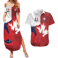 Custom Rugby France And Canada Couples Matching Summer Maxi Dress and Hawaiian Shirt Le XV de France Vs Canucks