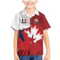 Custom Rugby France And Canada Family Matching Mermaid Dress and Hawaiian Shirt Le XV de France Vs Canucks