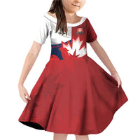 Custom Rugby France And Canada Family Matching Off Shoulder Short Dress and Hawaiian Shirt Le XV de France Vs Canucks