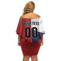 Custom Rugby France And Canada Family Matching Off Shoulder Short Dress and Hawaiian Shirt Le XV de France Vs Canucks