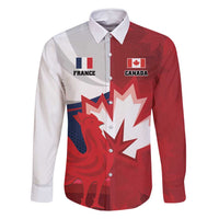 Custom Rugby France And Canada Family Matching Tank Maxi Dress and Hawaiian Shirt Le XV de France Vs Canucks