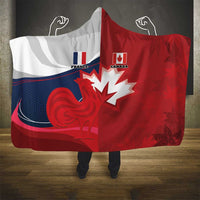 Rugby France And Canada Hooded Blanket Le XV de France Vs Canucks