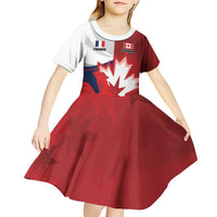 Custom Rugby France And Canada Kid Short Sleeve Dress Le XV de France Vs Canucks