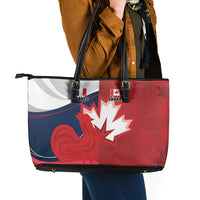 Rugby France And Canada Leather Tote Bag Le XV de France Vs Canucks