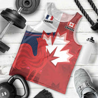 Custom Rugby France And Canada Men Tank Top Le XV de France Vs Canucks