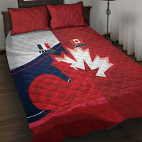 Rugby France And Canada Quilt Bed Set Le XV de France Vs Canucks