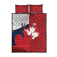 Rugby France And Canada Quilt Bed Set Le XV de France Vs Canucks