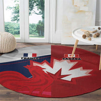 Rugby France And Canada Round Carpet Le XV de France Vs Canucks