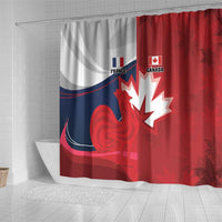 Rugby France And Canada Shower Curtain Le XV de France Vs Canucks