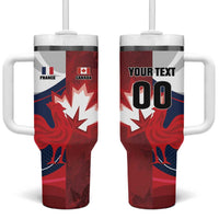 Custom Rugby France And Canada Tumbler With Handle Le XV de France Vs Canucks