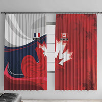 Rugby France And Canada Window Curtain Le XV de France Vs Canucks