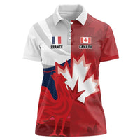 Custom Rugby France And Canada Women Polo Shirt Le XV de France Vs Canucks