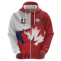 Custom Rugby France And Canada Zip Hoodie Le XV de France Vs Canucks