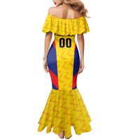 Custom Football Colombia Family Matching Mermaid Dress and Hawaiian Shirt Los Cafeteros Go Champions