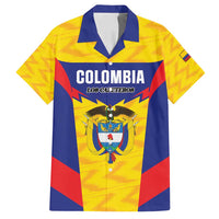 Custom Football Colombia Family Matching Off Shoulder Short Dress and Hawaiian Shirt Los Cafeteros Go Champions