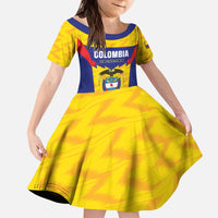Custom Football Colombia Kid Short Sleeve Dress Los Cafeteros Go Champions