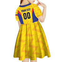 Custom Football Colombia Kid Short Sleeve Dress Los Cafeteros Go Champions