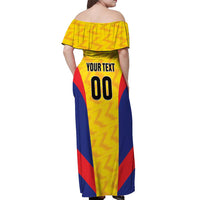 Custom Football Colombia Off Shoulder Maxi Dress Los Cafeteros Go Champions
