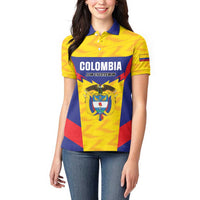 Custom Football Colombia Women Polo Shirt Los Cafeteros Go Champions