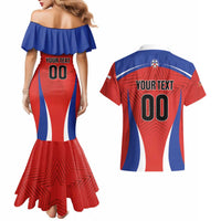 Custom Football Chile Football Couples Matching Mermaid Dress and Hawaiian Shirt La Roja Go Champions