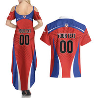 Custom Football Chile Football Couples Matching Summer Maxi Dress and Hawaiian Shirt La Roja Go Champions