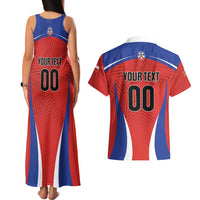 Custom Football Chile Football Couples Matching Tank Maxi Dress and Hawaiian Shirt La Roja Go Champions