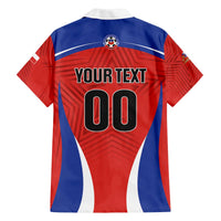 Custom Football Chile Football Family Matching Off The Shoulder Long Sleeve Dress and Hawaiian Shirt La Roja Go Champions