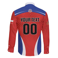 Custom Football Chile Football Family Matching Off The Shoulder Long Sleeve Dress and Hawaiian Shirt La Roja Go Champions