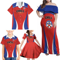 Custom Football Chile Football Family Matching Off Shoulder Maxi Dress and Hawaiian Shirt La Roja Go Champions