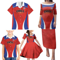 Custom Football Chile Football Family Matching Puletasi and Hawaiian Shirt La Roja Go Champions