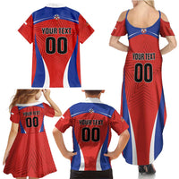 Custom Football Chile Football Family Matching Summer Maxi Dress and Hawaiian Shirt La Roja Go Champions