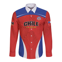 Custom Football Chile Football Long Sleeve Button Shirt La Roja Go Champions
