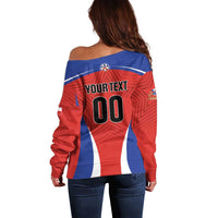 Custom Football Chile Football Off Shoulder Sweater La Roja Go Champions