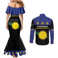 Guadeloupe Couples Matching Mermaid Dress and Long Sleeve Button Shirt Rejyon Gwadloup Black Version