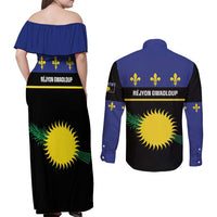 Guadeloupe Couples Matching Off Shoulder Maxi Dress and Long Sleeve Button Shirt Rejyon Gwadloup Black Version