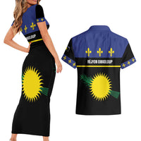 Guadeloupe Couples Matching Short Sleeve Bodycon Dress and Hawaiian Shirt Rejyon Gwadloup Black Version