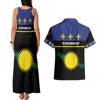 Guadeloupe Couples Matching Tank Maxi Dress and Hawaiian Shirt Rejyon Gwadloup Black Version