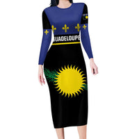 Guadeloupe Family Matching Long Sleeve Bodycon Dress and Hawaiian Shirt Rejyon Gwadloup Black Version