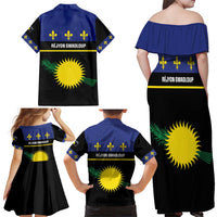Guadeloupe Family Matching Off Shoulder Maxi Dress and Hawaiian Shirt Rejyon Gwadloup Black Version