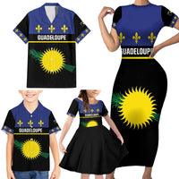 Guadeloupe Family Matching Short Sleeve Bodycon Dress and Hawaiian Shirt Rejyon Gwadloup Black Version