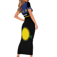 Guadeloupe Family Matching Short Sleeve Bodycon Dress and Hawaiian Shirt Rejyon Gwadloup Black Version