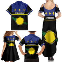 Guadeloupe Family Matching Summer Maxi Dress and Hawaiian Shirt Rejyon Gwadloup Black Version
