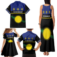 Guadeloupe Family Matching Tank Maxi Dress and Hawaiian Shirt Rejyon Gwadloup Black Version