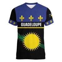 Guadeloupe Women V-Neck T-Shirt Rejyon Gwadloup Black Version