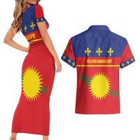 Guadeloupe Couples Matching Short Sleeve Bodycon Dress and Hawaiian Shirt Rejyon Gwadloup Red Version