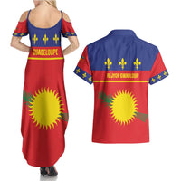 Guadeloupe Couples Matching Summer Maxi Dress and Hawaiian Shirt Rejyon Gwadloup Red Version