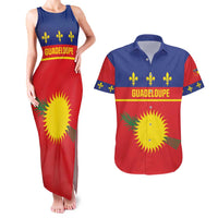 Guadeloupe Couples Matching Tank Maxi Dress and Hawaiian Shirt Rejyon Gwadloup Red Version