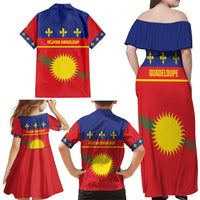 Guadeloupe Family Matching Off Shoulder Maxi Dress and Hawaiian Shirt Rejyon Gwadloup Red Version